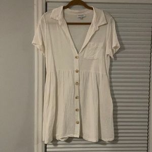 White button up dress